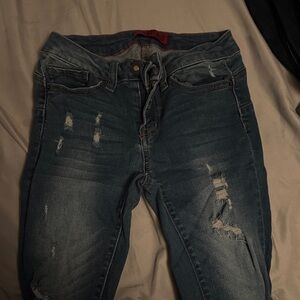 Wax Jean Women's Distressed Denim Skinny Jeans